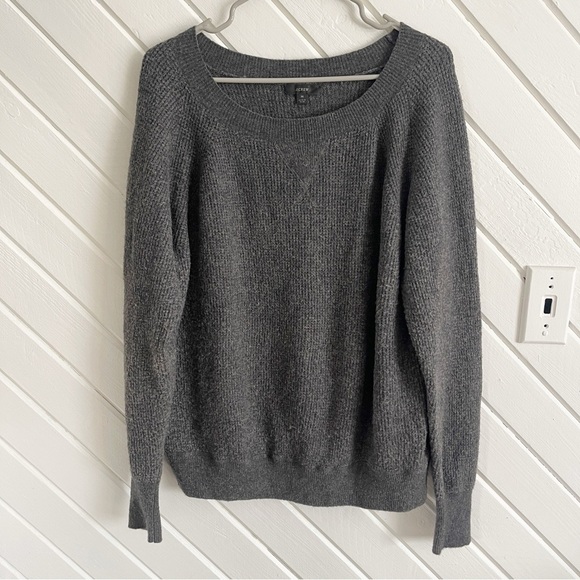 J. Crew Merino Wool Alpaca Waffle Crewneck Sweater in Supersoft Yarn Size Medium - Picture 5 of 10